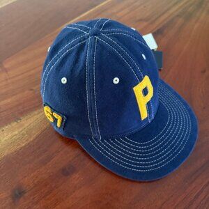 POLO RALPH LAUREN 1 OF 1 FELT CHAMOIS “P” CAP NY 67 STAR PATCHES NAVY BLUE NWT